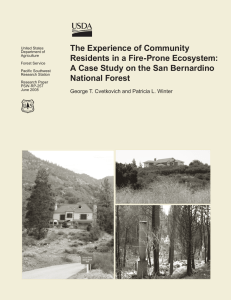 The Experience of Community Residents in a Fire-Prone Ecosystem: National Forest