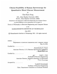 Clinical  Feasibility  of  Raman  Spectroscopy ... Quantitative Blood  Glucose  Measurement Chae-Ryon  Kong by