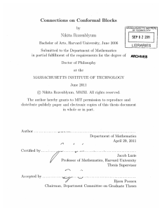 Connections  on  Conformal  Blocks Nikita  Rozenblyum 2 2011 SEP