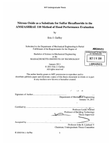 Nitrous  Oxide  as a Substitute for  Sulfur... ANSI/ASHRAE  110  Method  of Hood Performance Evaluation