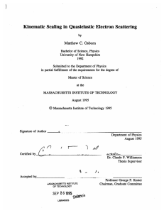 Kinematic Scaling in Quasielastic Electron Scattering