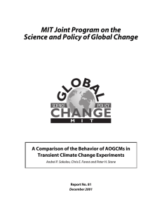 MIT Joint Program on the Science and Policy of Global Change