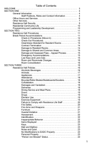 Table of Contents