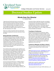 Doctoral Studies Upd  Words from Our Director
