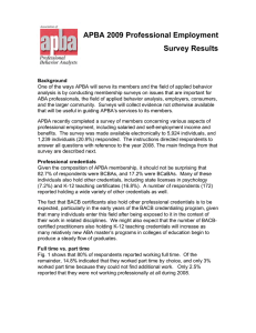 APBA 2009 Professional Employment Survey Results