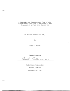 A  Historic  and  Contemporary  View ... United  States  Tax  Laws  in ... Proposal  of  a  Flat  Rate ...