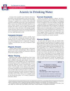 Arsenic in Drinking Water Cooperative Extension Current Standards