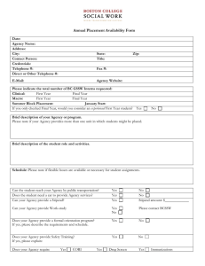 Annual Placement Availability Form