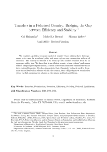 Transfers in a Polarized Country: Bridging the Gap ∗ Ori Haimanko