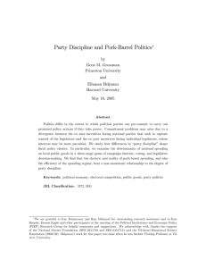 Party Discipline and Pork-Barrel Politics by Gene M. Grossman Princeton University