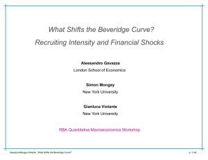 What Shifts the Beveridge Curve? Recruiting Intensity and Financial Shocks Alessandro Gavazza