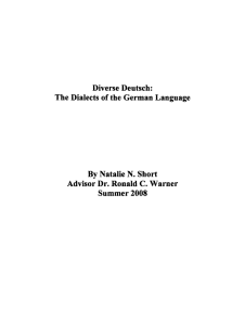 Diverse Deutsch: The Dialects of the German Language By Natalie N. Short