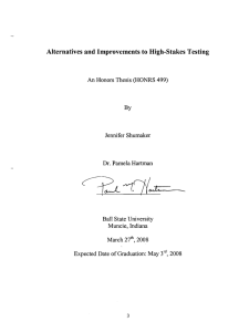 Alternatives and Improvements to High-Stakes Testing