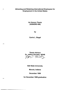 Attracting and Retaining International Employees for Employment in the United States