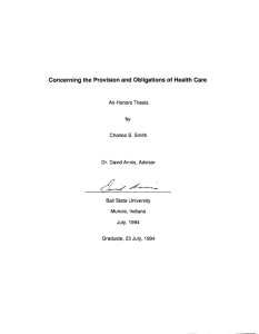 by Concerning the Provision and  Obligations of Health Care