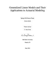 lP ) Generalized Linear Models and Their Applications to Actuarial Modeling