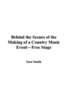 Behind the Scenes of the Making of a Country Music Sara Smith