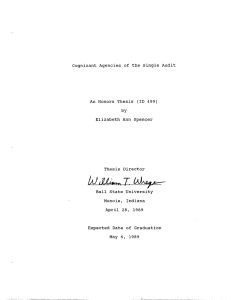 cognizant  Agencies  of  the  single ... An  Honors  Thesis  (ID  499) by