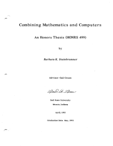 -, Combining Mathematics  and Computers by