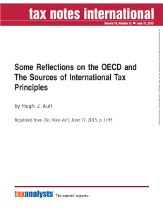 Some Reflections on the OECD and The Sources of International Tax Principles