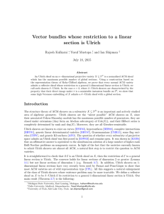Vector bundles whose restriction to a linear section is Ulrich Rajesh Kulkarni