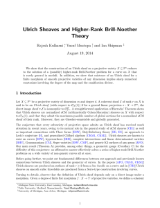 Ulrich Sheaves and Higher-Rank Brill-Noether Theory Rajesh Kulkarni , Yusuf Mustopa