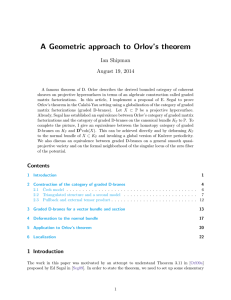 A Geometric approach to Orlov’s theorem Ian Shipman August 19, 2014