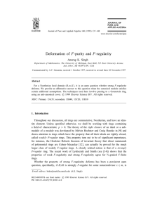 Deformation of F-purity and F-regularity Anurag K. Singh