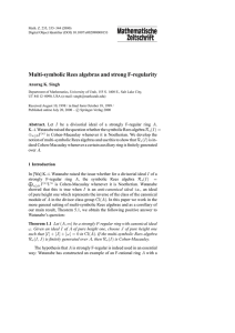 Multi-symbolic Rees algebras and strong F-regularity Anurag K. Singh