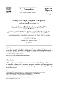 Multigraded rings, diagonal subalgebras, and rational singularities Kazuhiko Kurano , Ei-ichi Sato