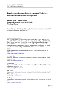 Local cohomology modules of a smooth have finitely many associated primes -algebra