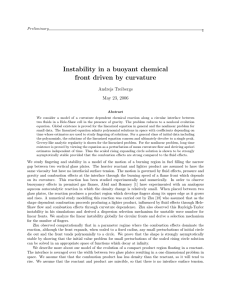 Instability in a buoyant chemical front driven by curvature Andrejs Treibergs