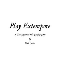 Play Extempore A Shakespearean role-playing game by