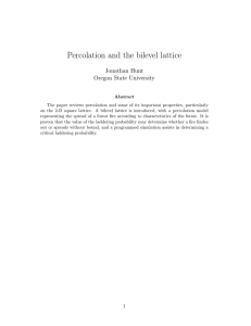 Percolation and the bilevel lattice Jonathan Hunt Oregon State University