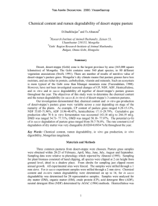 Chemical content and rumen degradability of desert steppe pasture