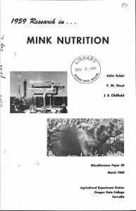 MINK NUTRITION 1959 Redesved „ ,