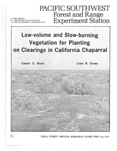 PACIFIC SOUTHWEST Forest and Range Experiment Station -.volume an