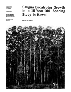 Saligna Eucalyptus Growth in a IS-Year-Old Spacing Study in Hawaii Gerald A. Walters