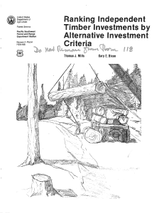 G Ranking Independent Timber Investments by Alternative Investment