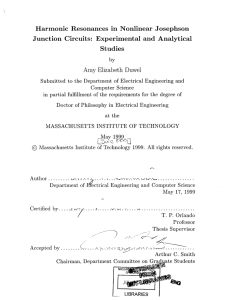 Harmonic  Resonances  in  Nonlinear  Josephson Studies