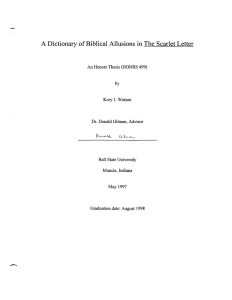 ,- A Dictionary of Biblical Allusions in The  Scarlet Letter An