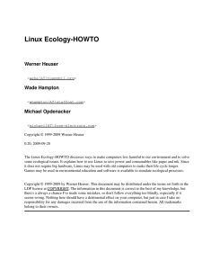Linux Ecology-HOWTO Werner Heuser Wade Hampton Michael Opdenacker