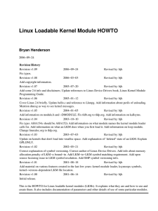 Linux Loadable Kernel Module HOWTO Bryan Henderson