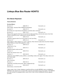 Linksys Blue Box Router HOWTO Eric Steven Raymond