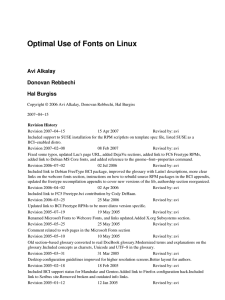 Optimal Use of Fonts on Linux Avi Alkalay Donovan Rebbechi Hal Burgiss