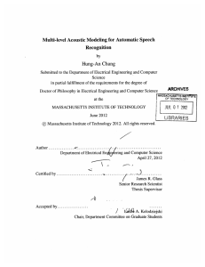 Multi-level  Acoustic  Modeling  for Automatic  Speech Recognition