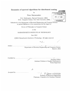JL0 Dynamics  of  spectral  algorithms  for ... ARCHNE Petar  Maymounkov