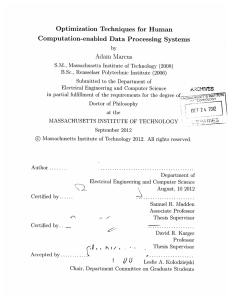 Optimization  Techniques  for  Human Adam  Marcus