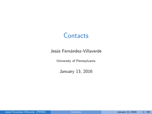 Contacts Jes´ us Fern´ andez-Villaverde