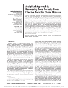 Analytical Approach to Recovering Bone Porosity From Effective Complex Shear Modulus Carlos Bonifasi-Lista